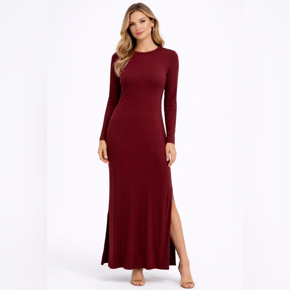 Electric & Rose Ribbed Knit Maxi Dress